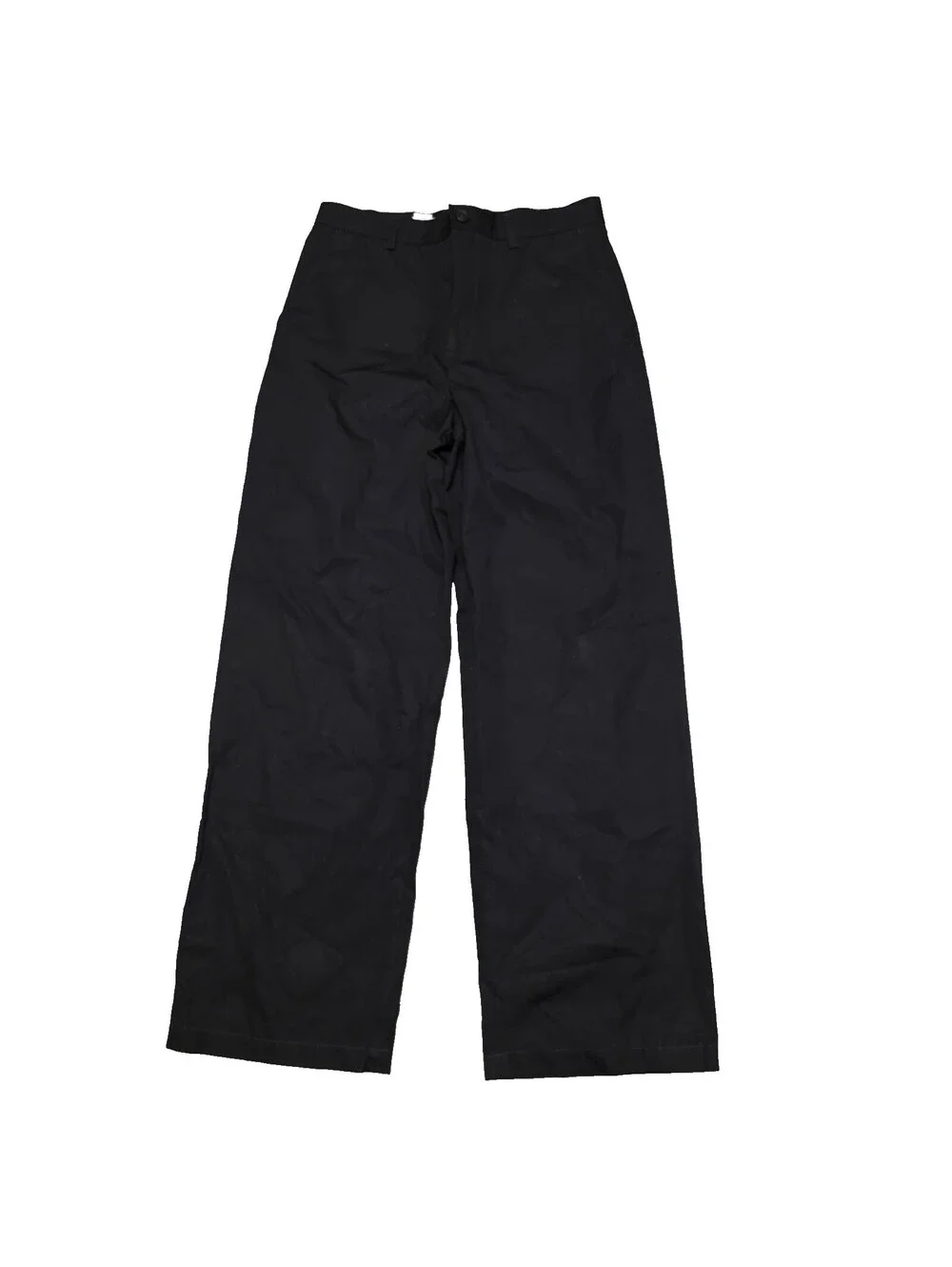 Filippa K Mens High Rise Flat Front Wide Leg Dress Pants Black Size 48EU 30x31